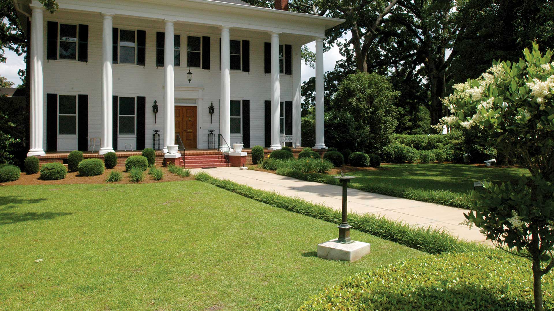 Healthy green lawn that is treated and cared for by Nichols Lawn Care.
