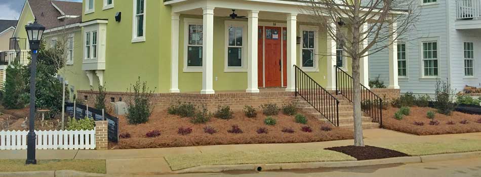 Recently designed landscape and installation in front of a home in Louisville, GA.