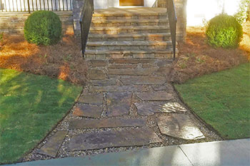 New step and patio installation at a house in Wrens, GA.
